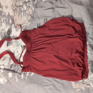 BCBGMaxAzria Deep Red Halter Dress